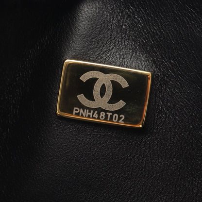 CHANEL Black Lambskin Shoulder Bag