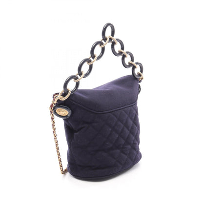 CHANEL Paris Hamburg Wool Bag Blue