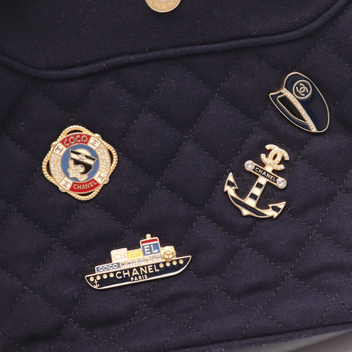 CHANEL Paris Hamburg Wool Bag Blue