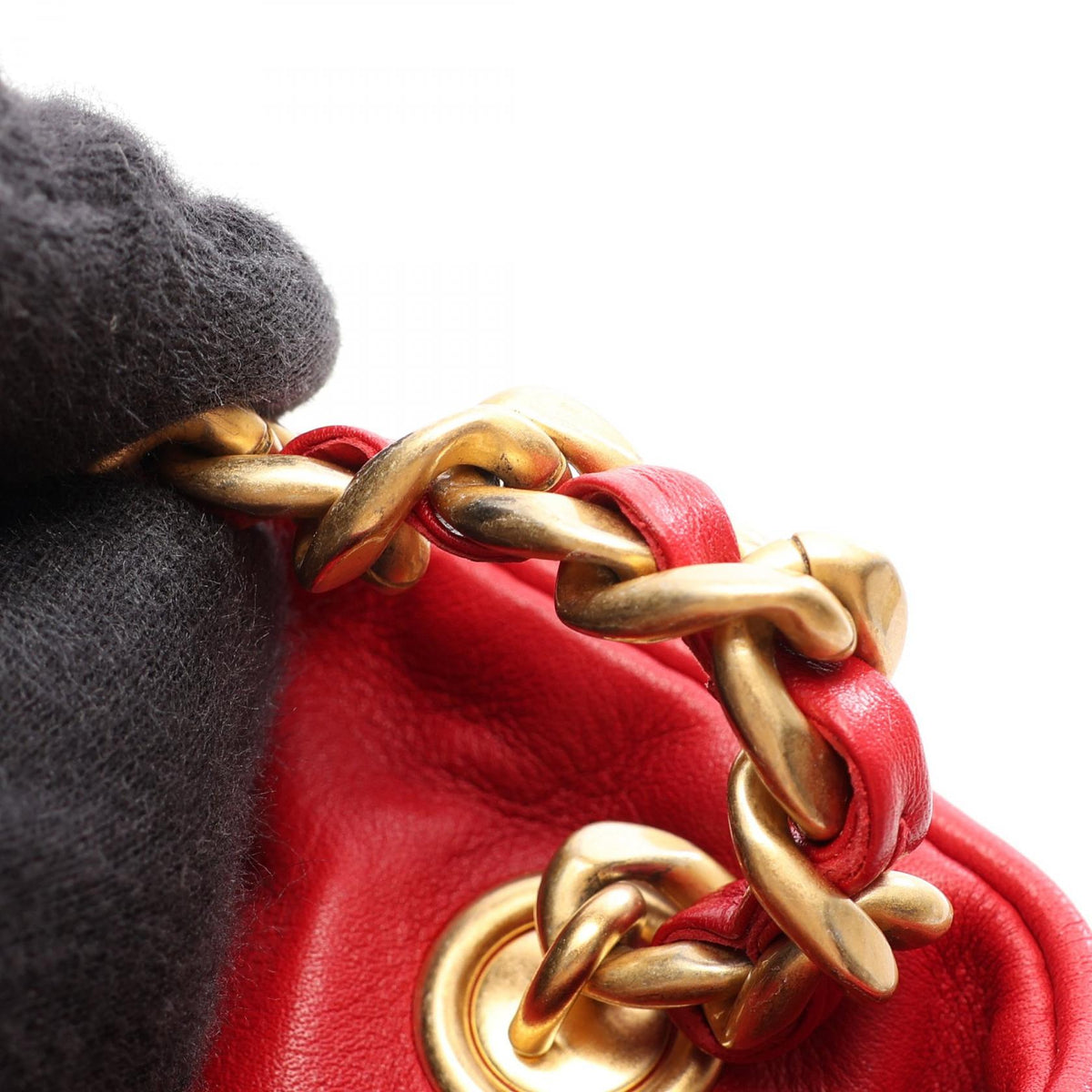 CHANEL Matelasse Small Chain Backpack Red