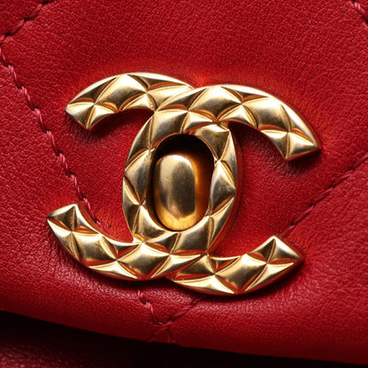 CHANEL Matelasse Small Chain Backpack Red