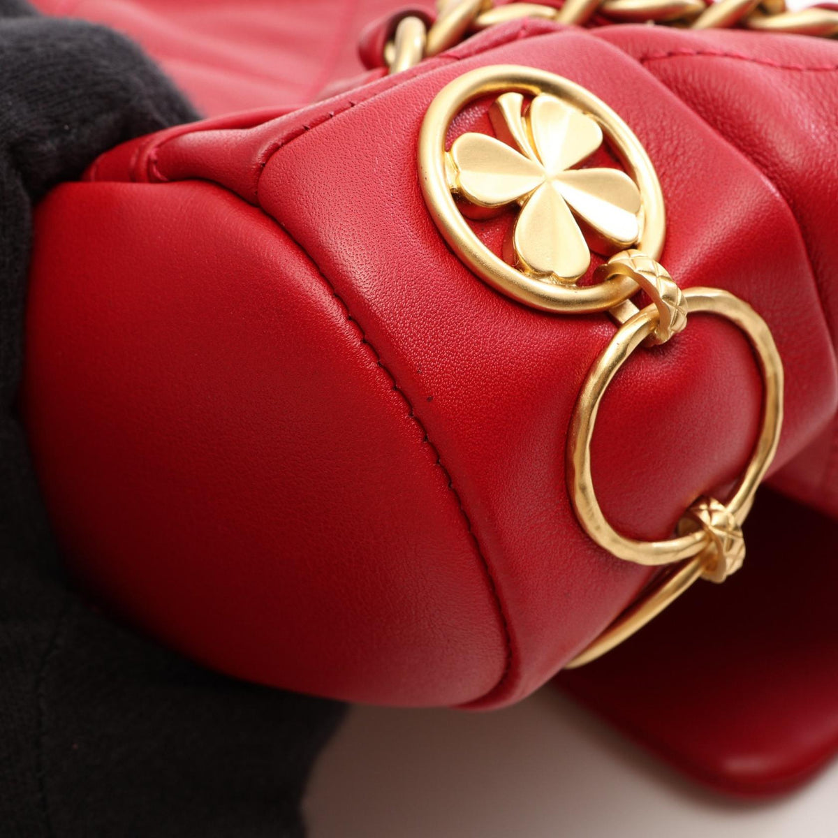 CHANEL Matelasse Small Chain Backpack Red