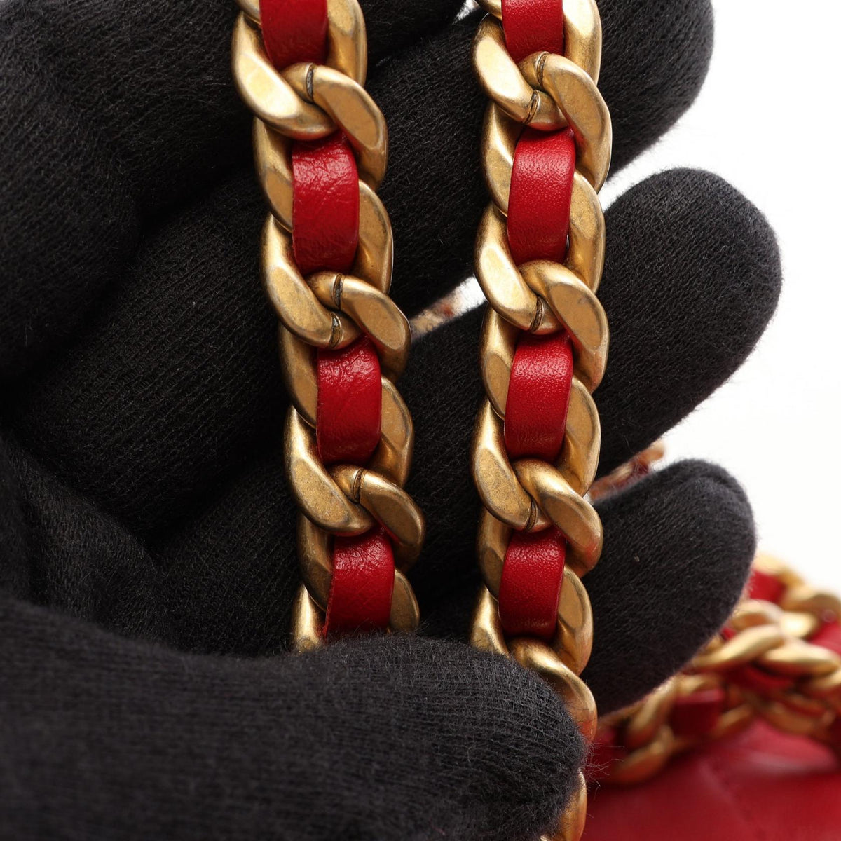 CHANEL Matelasse Small Chain Backpack Red