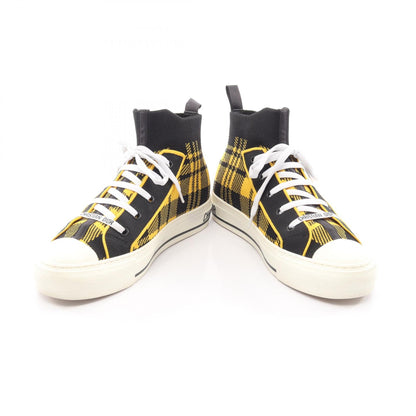 Dior WALK'N'DIOR Yellow Check High-Top Sneakers Size 38.5