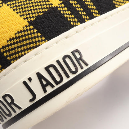 Dior WALK'N'DIOR Yellow Check High-Top Sneakers Size 38.5