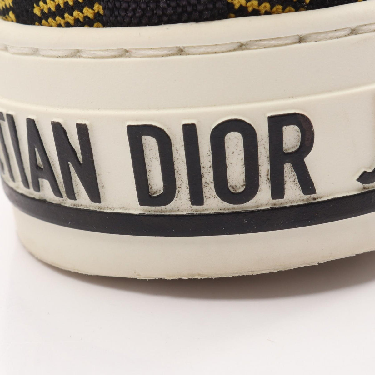 Dior WALK'N'DIOR Yellow Check High-Top Sneakers Size 38.5