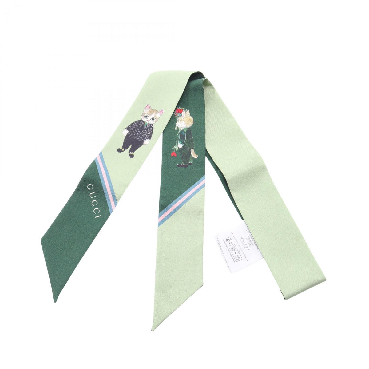 GUCCI Silk x Higuchi Yuko Scarf Green