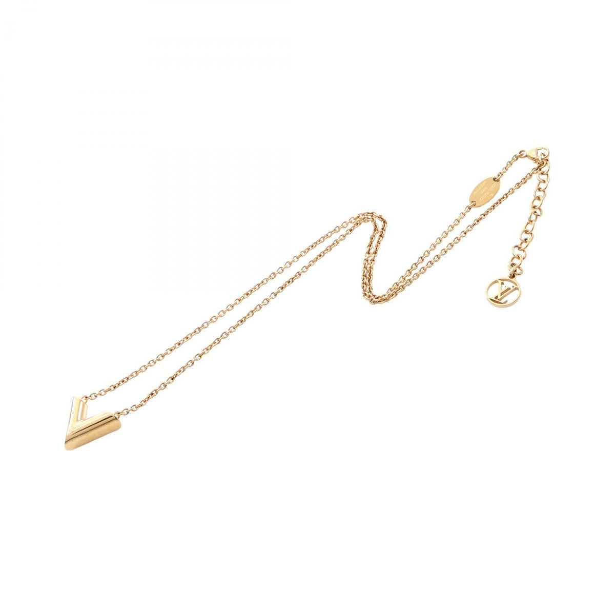 LOUIS VUITTON Essential V Gold Plated Necklace