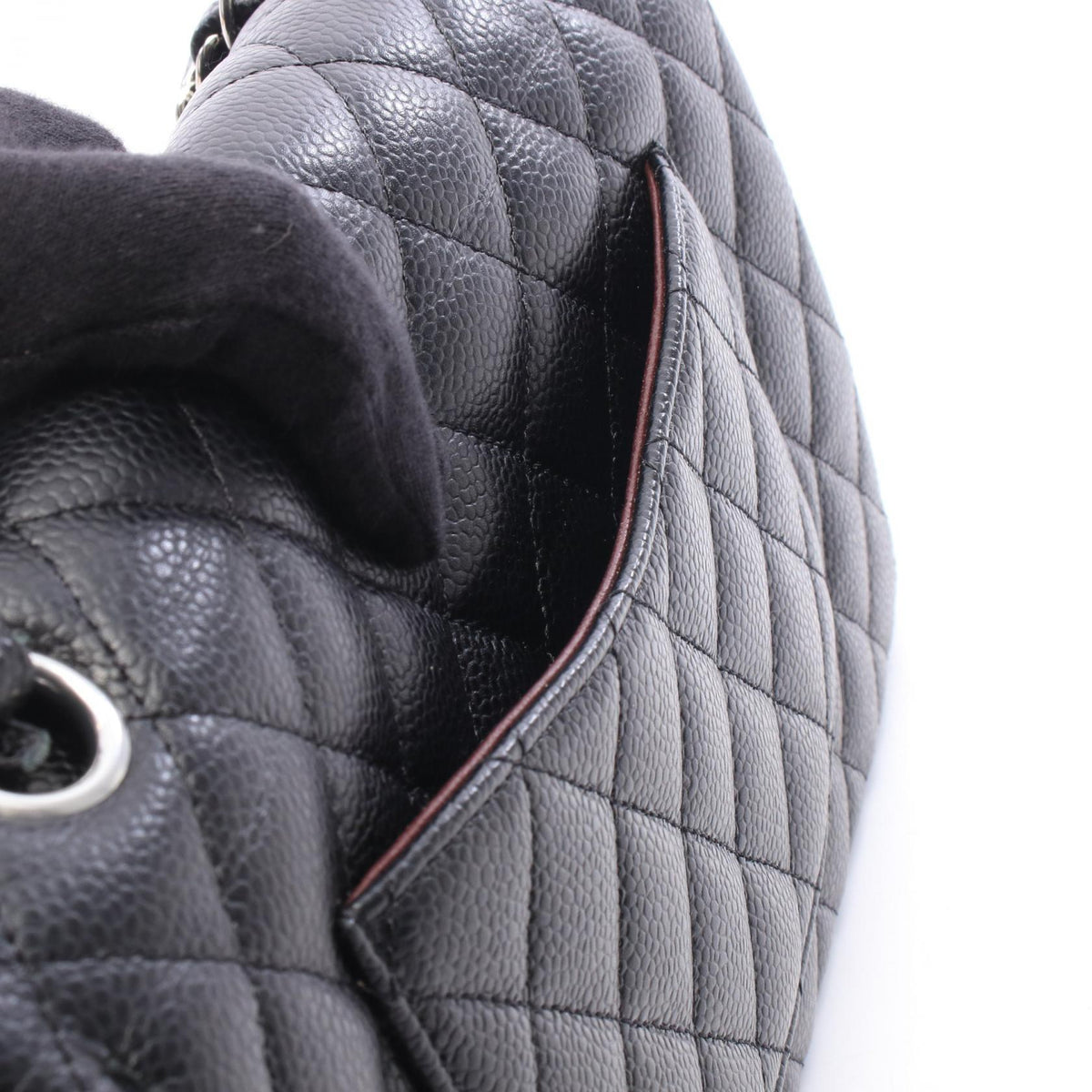CHANEL Matelassé Double Flap Caviar Skin Shoulder Bag