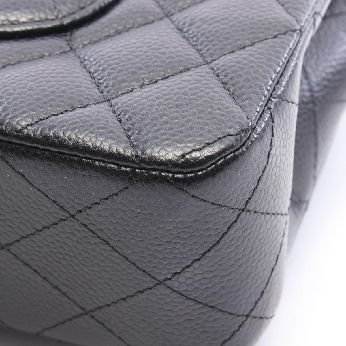 CHANEL Matelassé Double Flap Caviar Skin Shoulder Bag