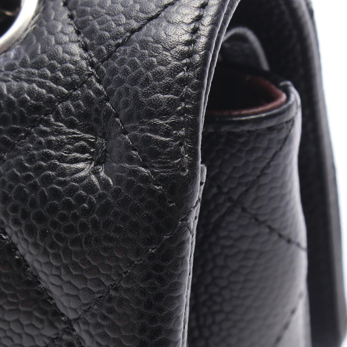 CHANEL Matelassé Double Flap Caviar Skin Shoulder Bag