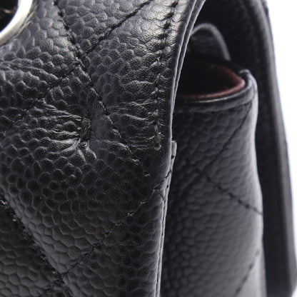 CHANEL Matelassé Double Flap Caviar Skin Shoulder Bag