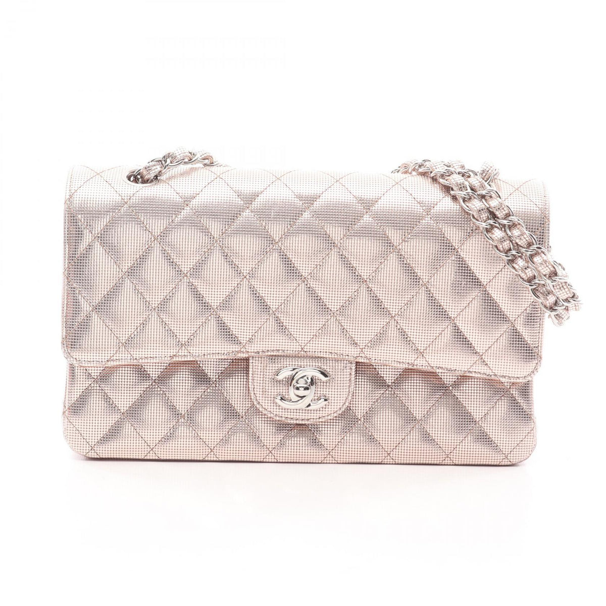 CHANEL Matelasse Double Flap Bag Pink