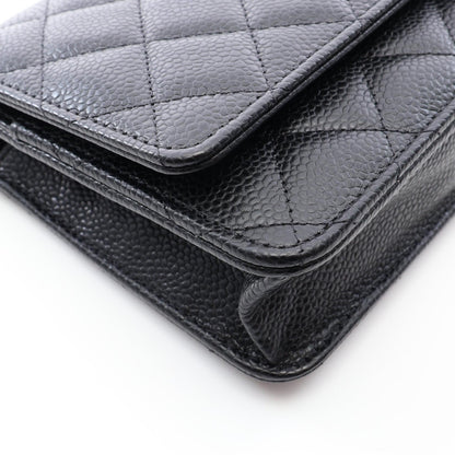 CHANEL Matelasse Caviar Skin Bag Black