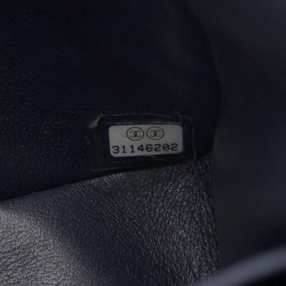 CHANEL Matelasse Double Flap Navy Caviar Shoulder Bag