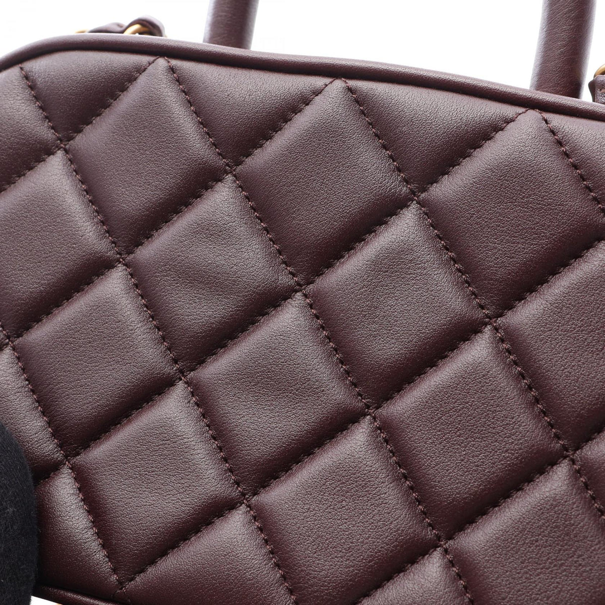 CHANEL Matelasse Mini Bowling Bag Brown