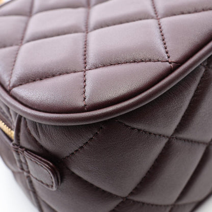 CHANEL Matelasse Mini Bowling Bag Brown
