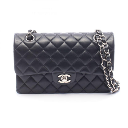 CHANEL Matelasse Double Black Lambskin Shoulder Bag