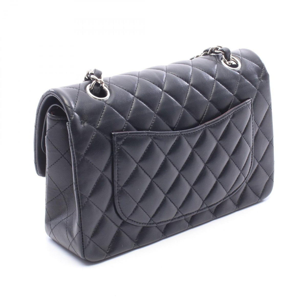 CHANEL Matelasse Double Black Lambskin Shoulder Bag