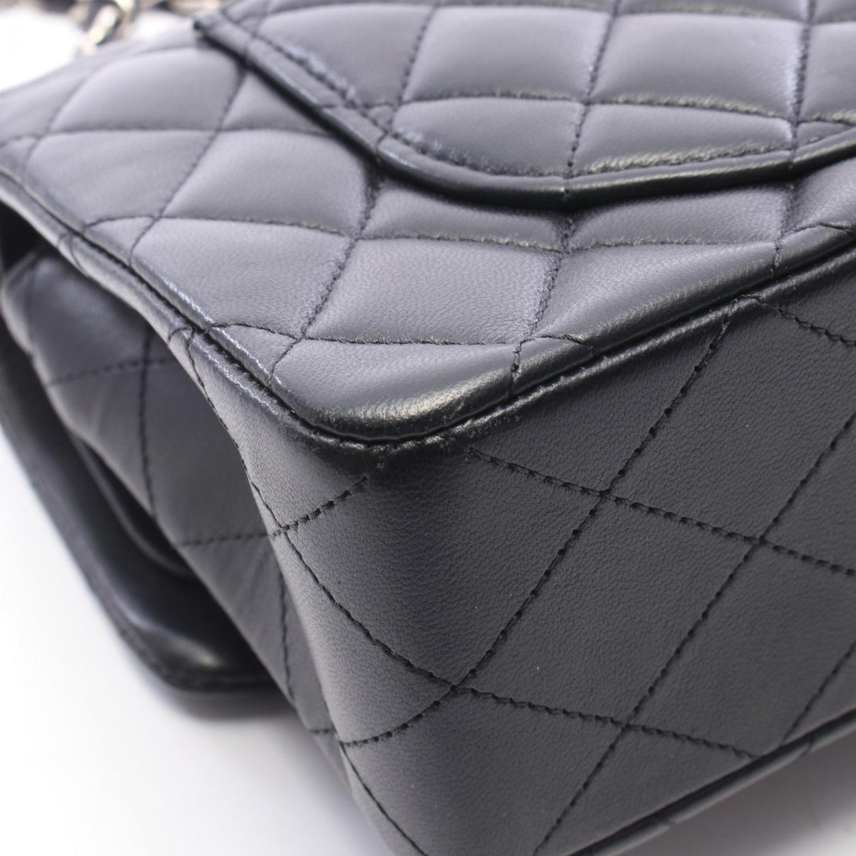 CHANEL Matelasse Double Black Lambskin Shoulder Bag