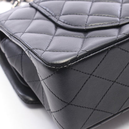 CHANEL Matelasse Double Black Lambskin Shoulder Bag