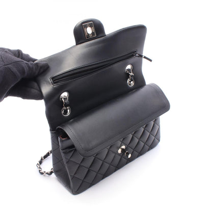 CHANEL Matelasse Double Black Lambskin Shoulder Bag