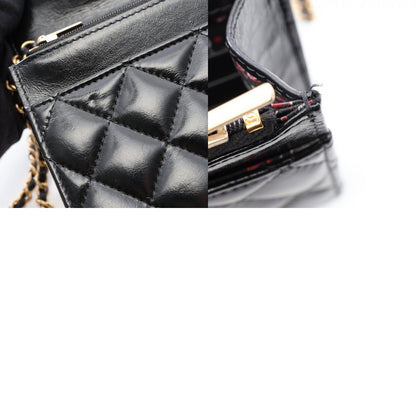 CHANEL Matelassé Shoulder Bag Gold Black