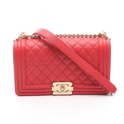 CHANEL Boy Chanel Caviar Skin Bag Pink