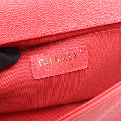 CHANEL Boy Chanel Caviar Skin Bag Pink