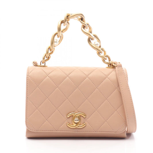 CHANEL Mini Matelasse Shoulder Bag Beige