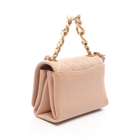 CHANEL Mini Matelasse Shoulder Bag Beige