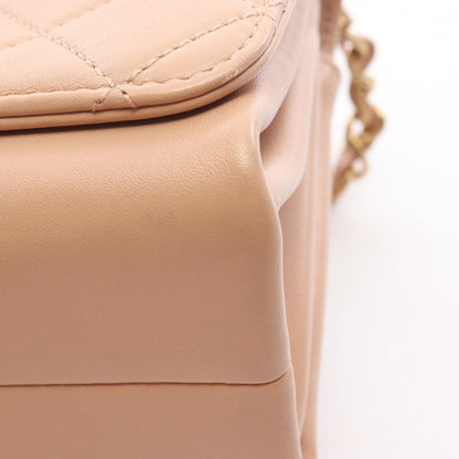 CHANEL Mini Matelasse Shoulder Bag Beige