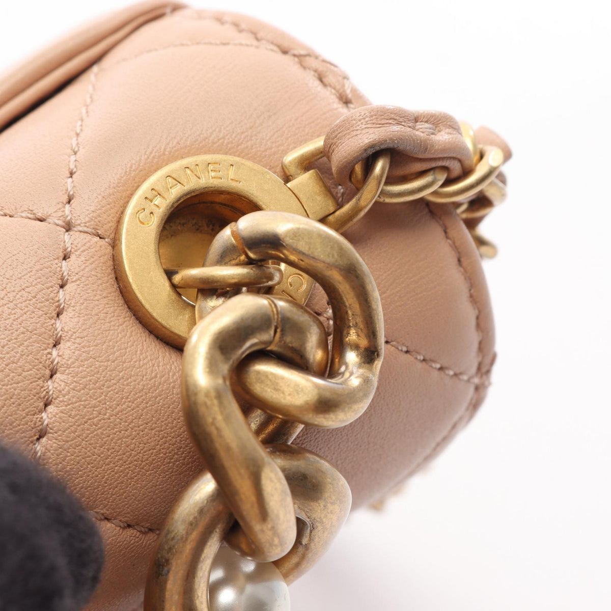 CHANEL Mini Matelasse Shoulder Bag Beige