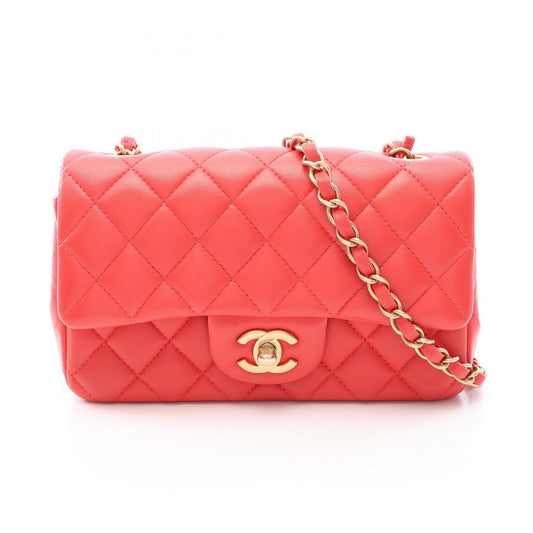 CHANEL Mini Matelasse 20 Lambskin Bag Red