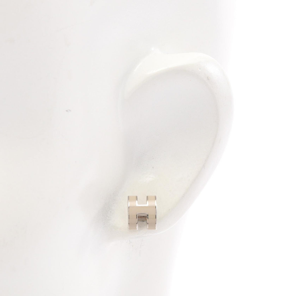 HERMES Mini Pop H Earrings Silver