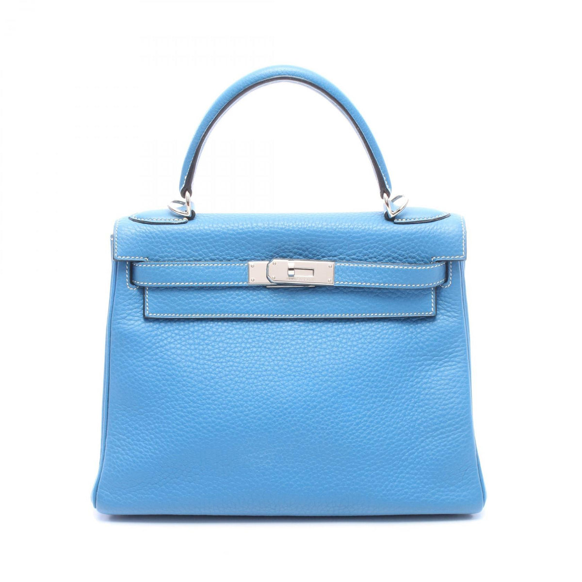 HERMES Kelly 28 Retourne Handbag Blue