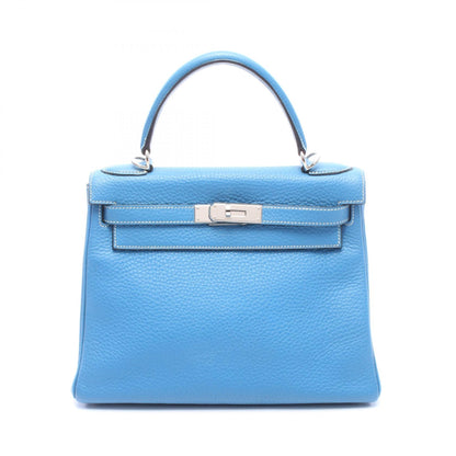 HERMES Kelly 28 Retourne Handbag Blue