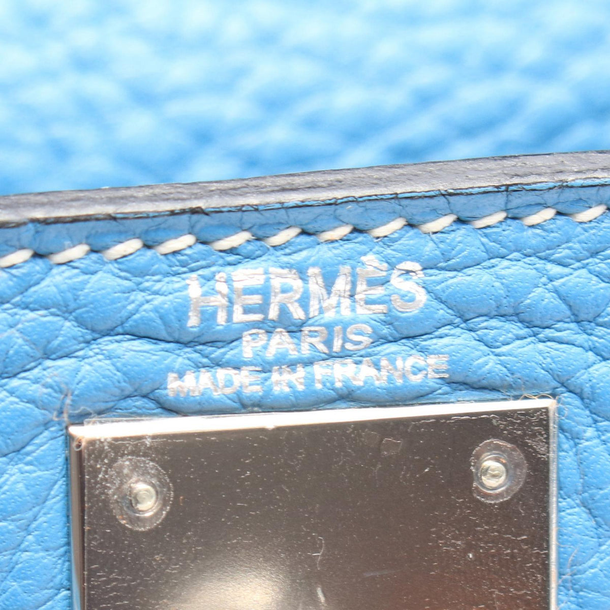 HERMES Kelly 28 Retourne Handbag Blue