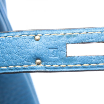 HERMES Kelly 28 Retourne Handbag Blue