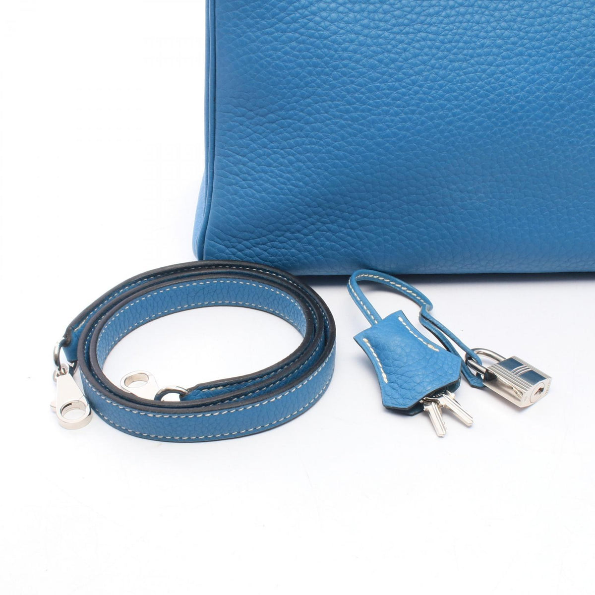 HERMES Kelly 28 Retourne Handbag Blue