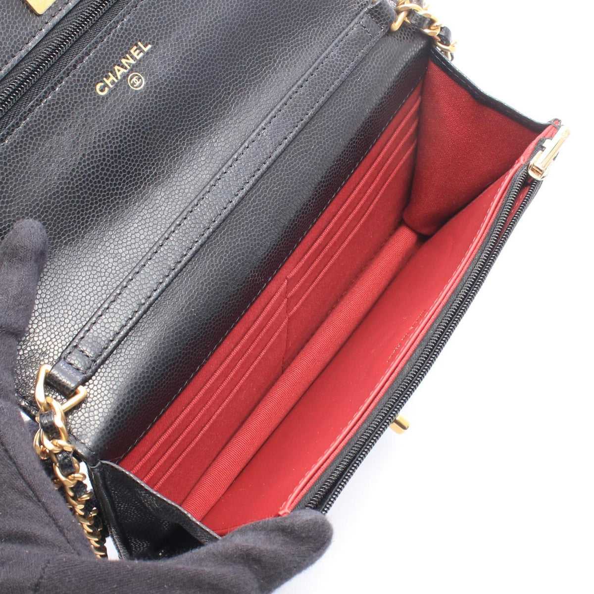 CHANEL Matelasse Caviar Skin Bag Black