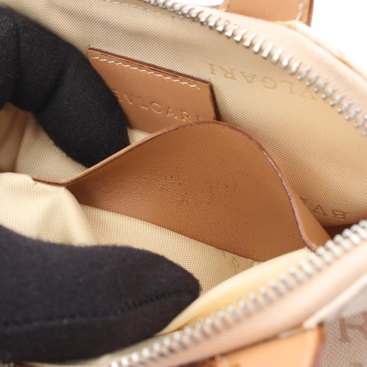BVLGARI Logomania Mini Canvas Bag Beige