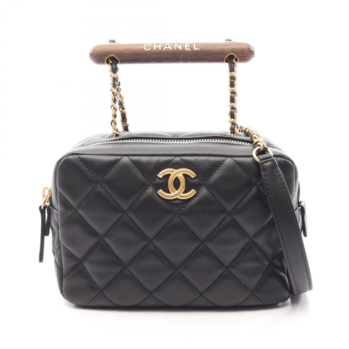 CHANEL Matelasse Mini 2-Way Bag Black
