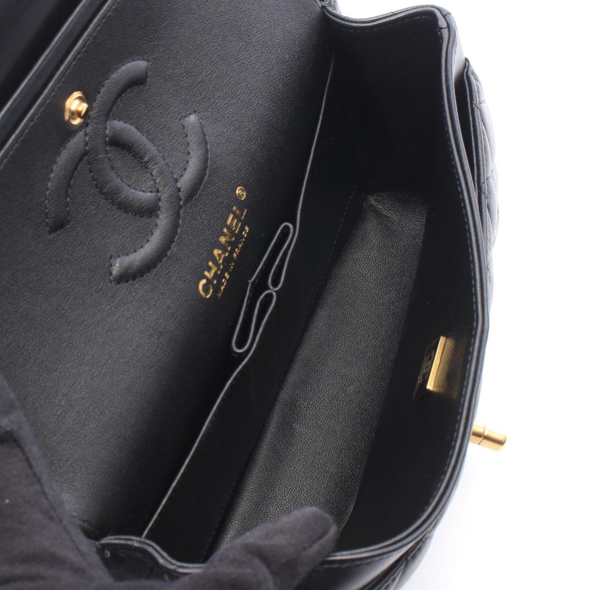 CHANEL Matelassé Double Flap Bag Black