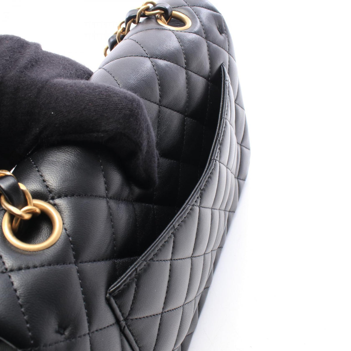 CHANEL Matelassé Double Flap Bag Black