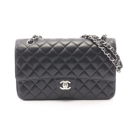 CHANEL Black Caviar Matelasse Shoulder Bag