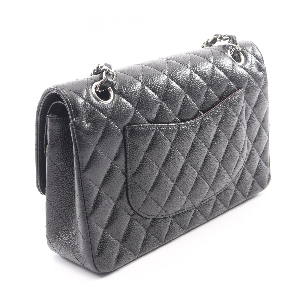 CHANEL Black Caviar Matelasse Shoulder Bag