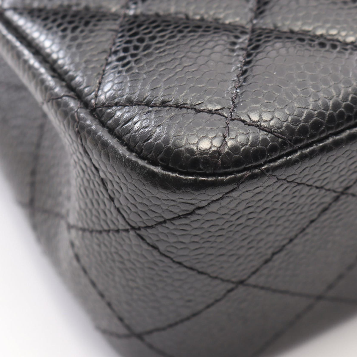 CHANEL Black Caviar Matelasse Shoulder Bag