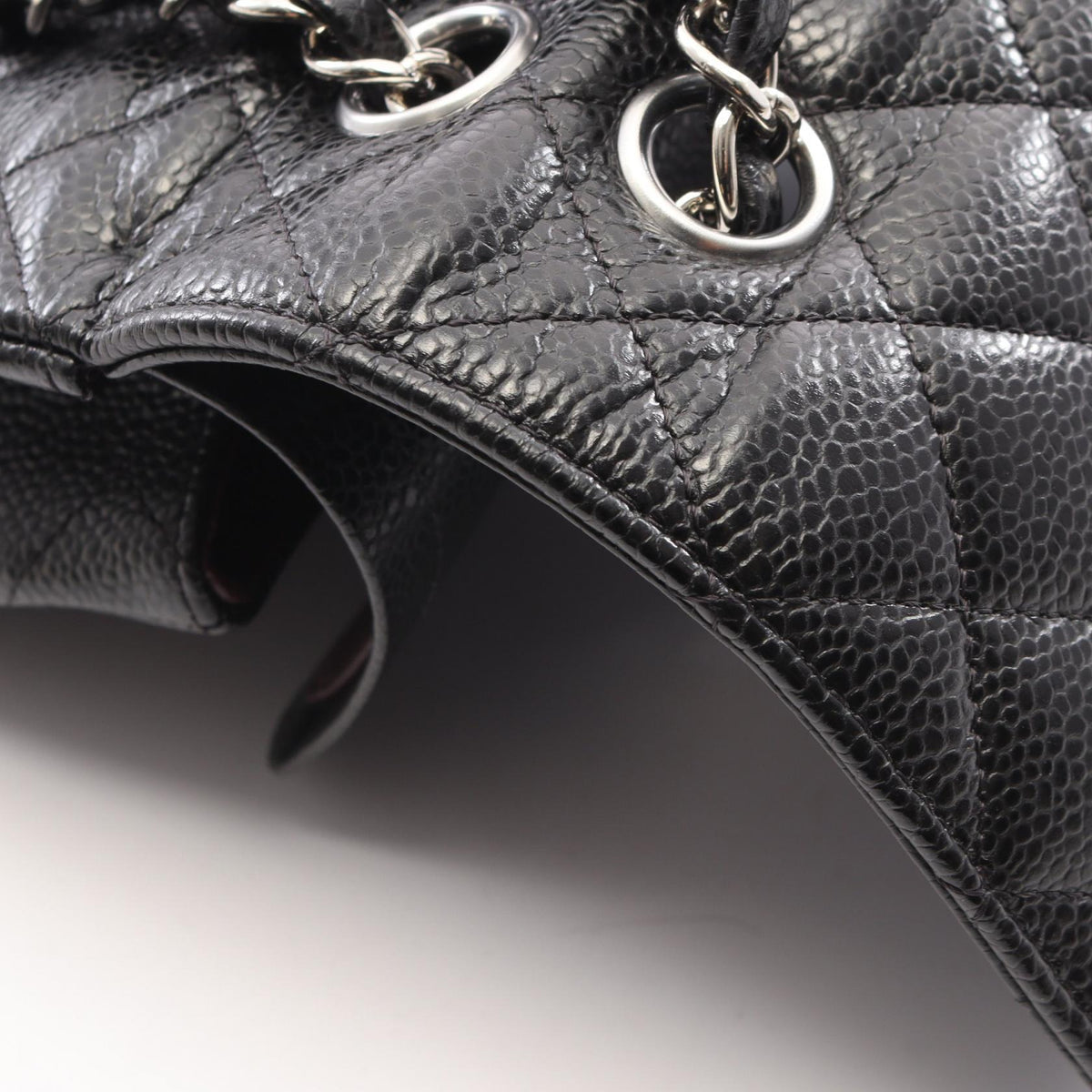 CHANEL Black Caviar Matelasse Shoulder Bag