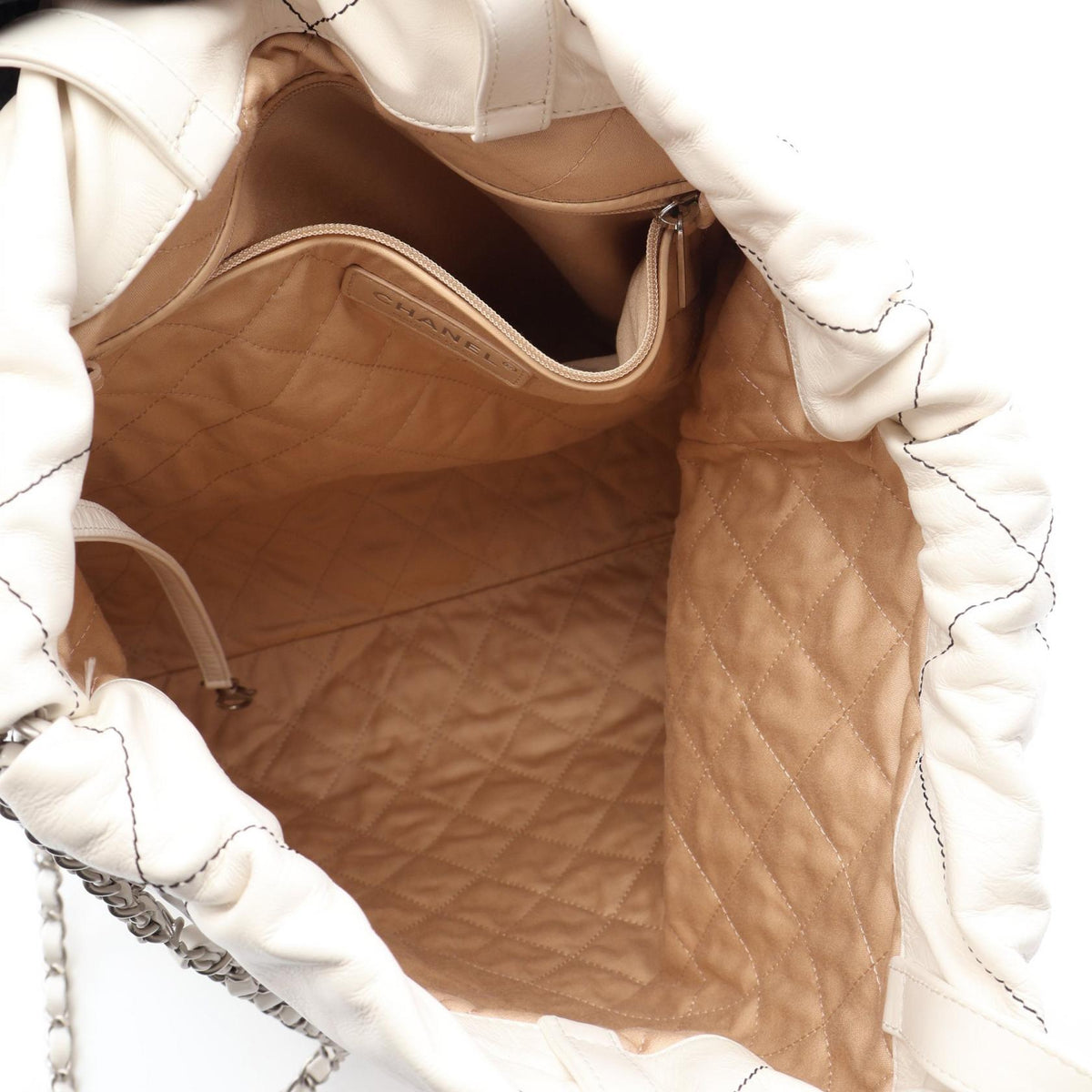 CHANEL 22 Large White Leather Backpack